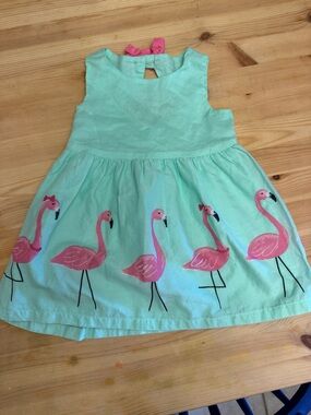 Gymboree 100% Cotton flamingo dress EUC 12-18 months